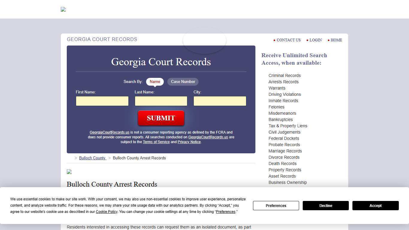 Bulloch County Arrest Records | GeorgiaCourtRecords.us